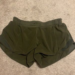 Green lululemon shorts size 10